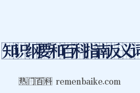 知识纲要和百科指南反义词是什么意思的图片